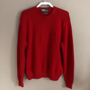 Ralph Lauren Men’s Red Pima Cotton Sweater Large